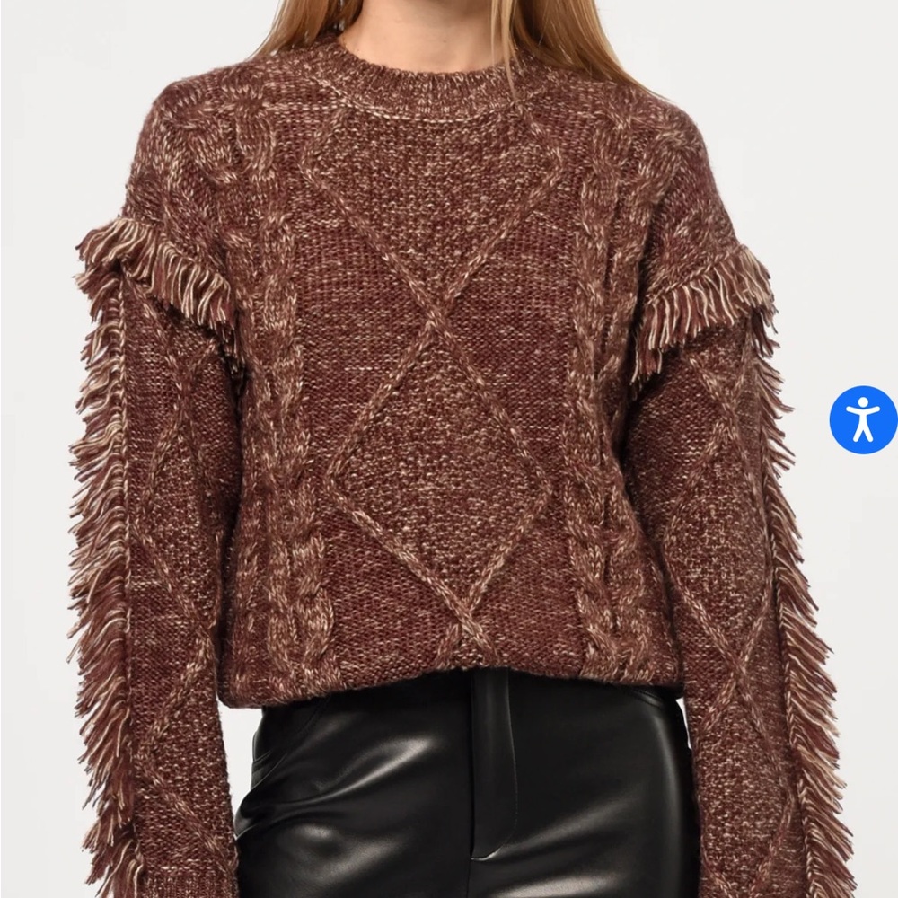 Greylin Doga Fringed Marled sweater. Size S
